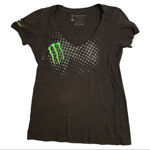 Monster Energy V-Neck Dot T-Shirt